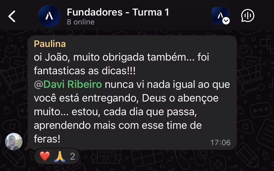 Depoimento de aluna